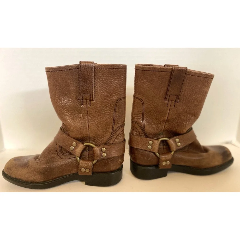 FRYE Youth 12.5 Leather Boots Engineer‎ Harness Pull-On 97206